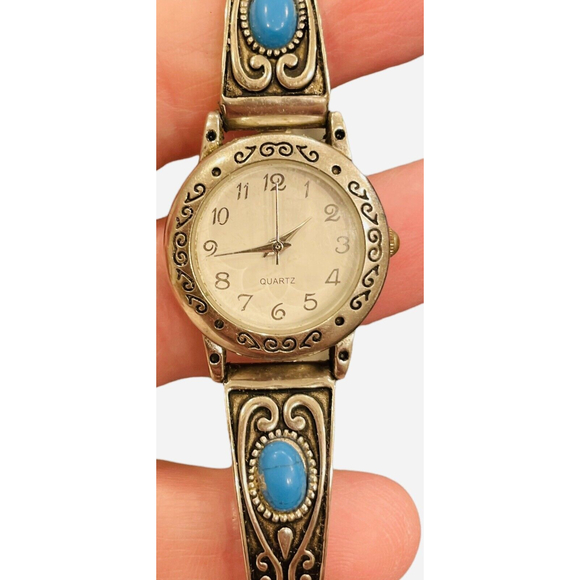 SR626SW Women's Wristwatch Quartz Silver Stainless Steel Turquoise Japan - Picture 3 of 12